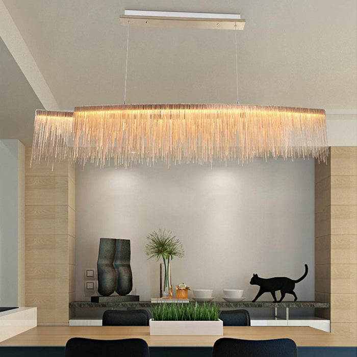 Bunny Aluminum Chain Tassel Chandelier-Vancei