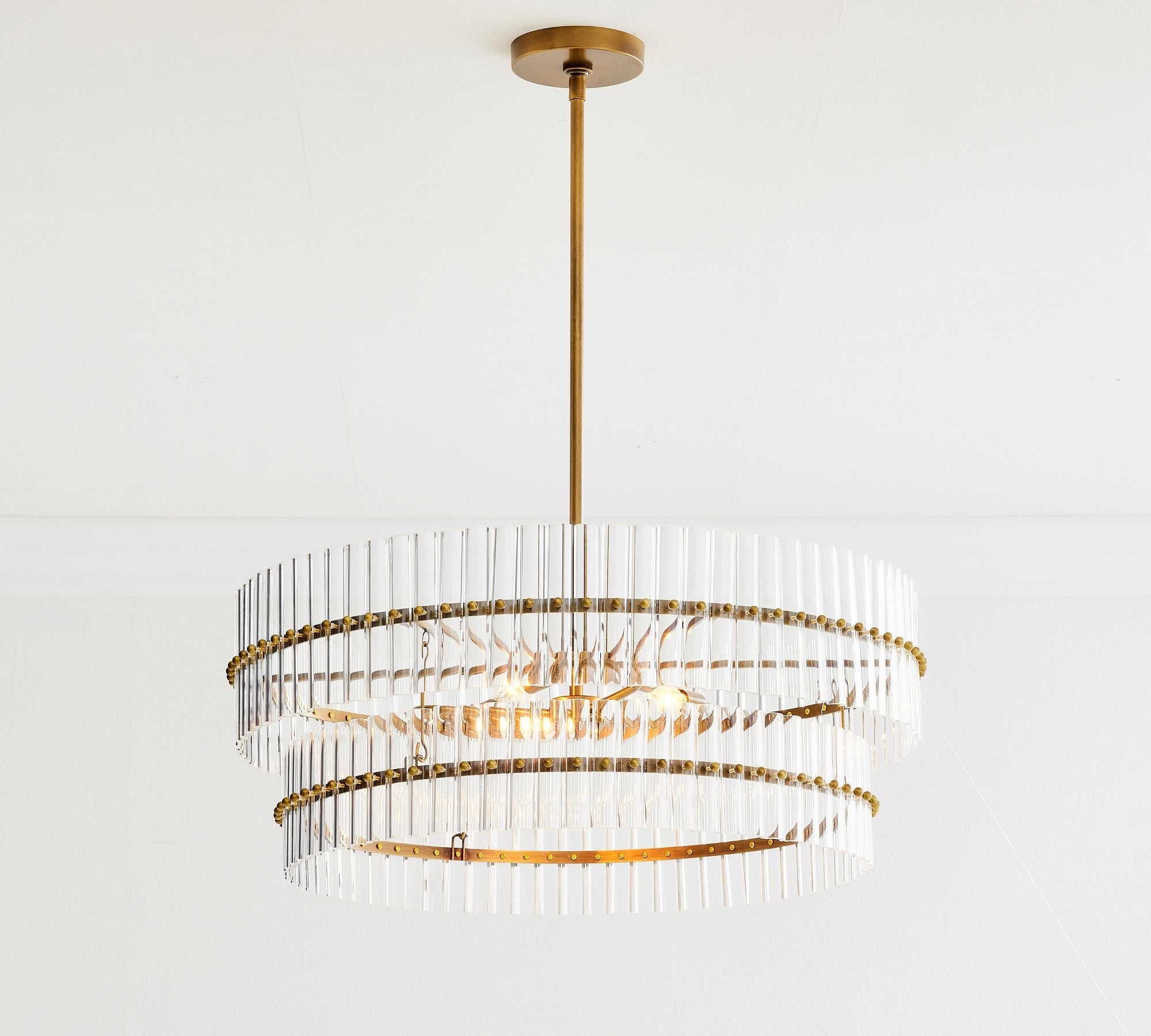 Mallory Crystal Round Chandlier 29.5" 48"