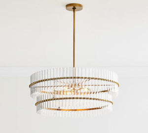 Mallory Crystal Round Chandlier 29.5" 48"