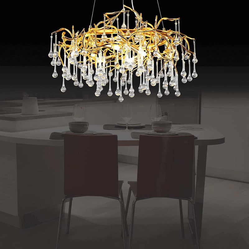Doris Crystal Round Branch Chandelier 23.5"D Gold-Vancei