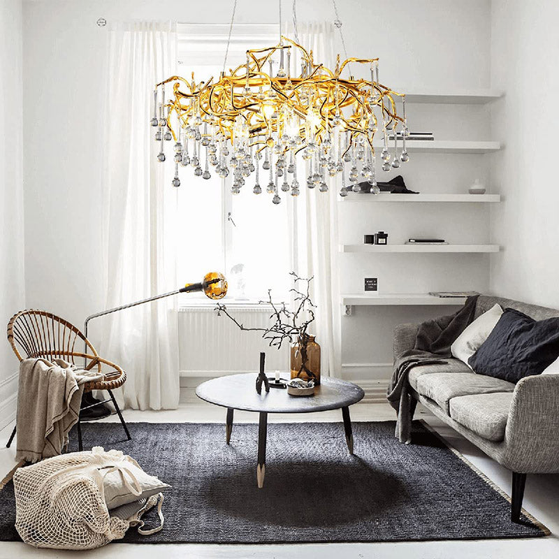 Doris Crystal Round Branch Chandelier 23.5"D Gold-Vancei