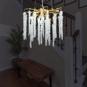 Doris White Crystal Branch Chandelier 20.5"D-Vancei