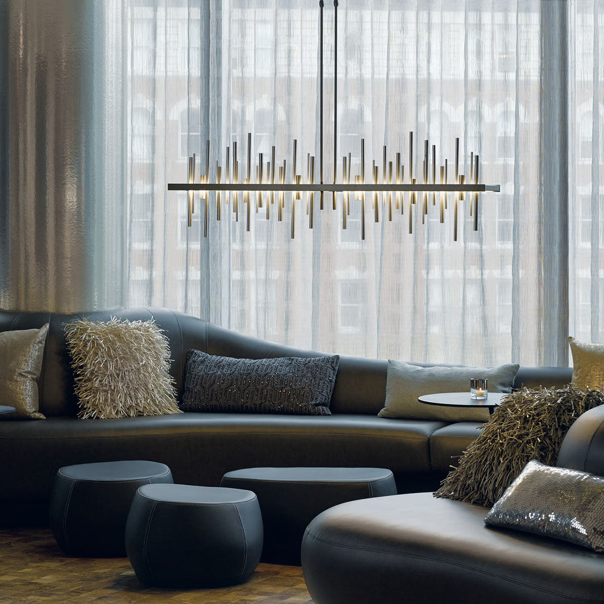 Cityscape Large Linear LED Pendant Chandelier-Vancei