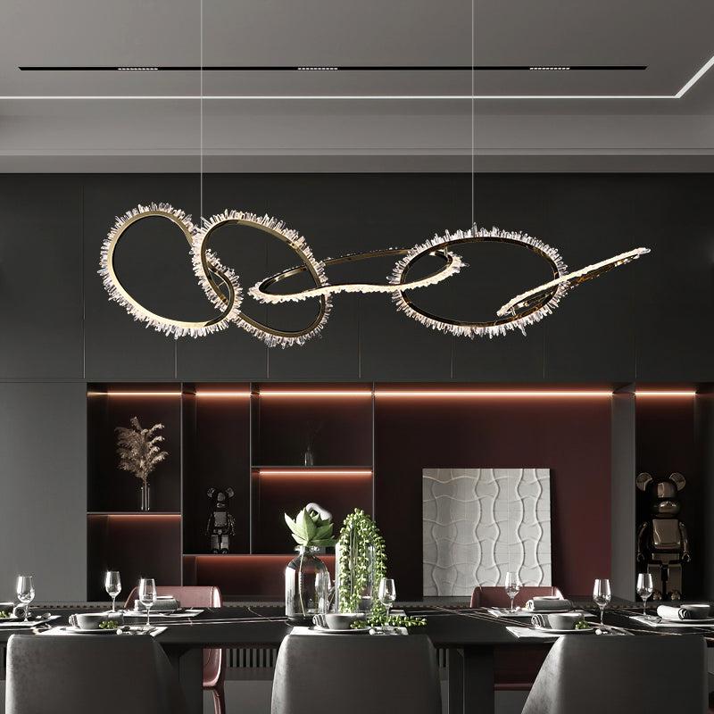Primary Crystal Cluster 5 Rings Chandelier-Vancei