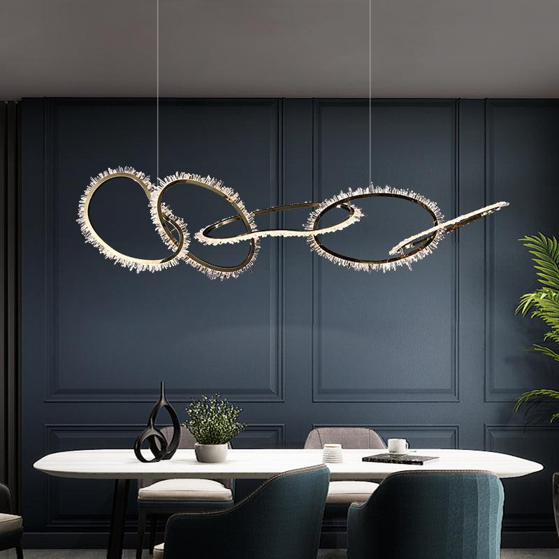 Primary Crystal Cluster 5 Rings Chandelier-Vancei