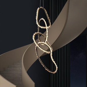 Primary Crystal Cluster 5 Rings Chandelier-Vancei