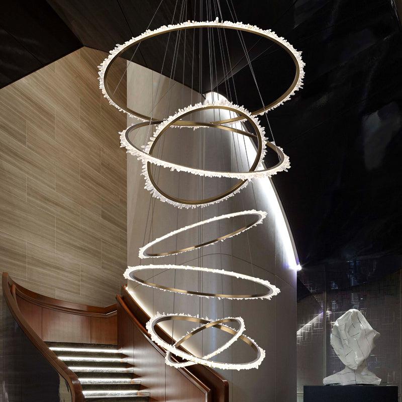 Primary Crystal Cluster Multi Rings Chandelier-Vancei