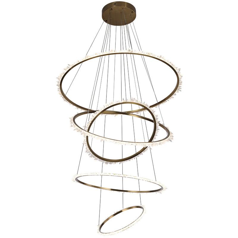 Primary Crystal Cluster Multi Rings Chandelier-Vancei