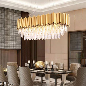 Bourbons Felipe Crystal Oval Chandelier-Vancei