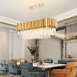 Bourbons Felipe Crystal Oval Chandelier-Vancei