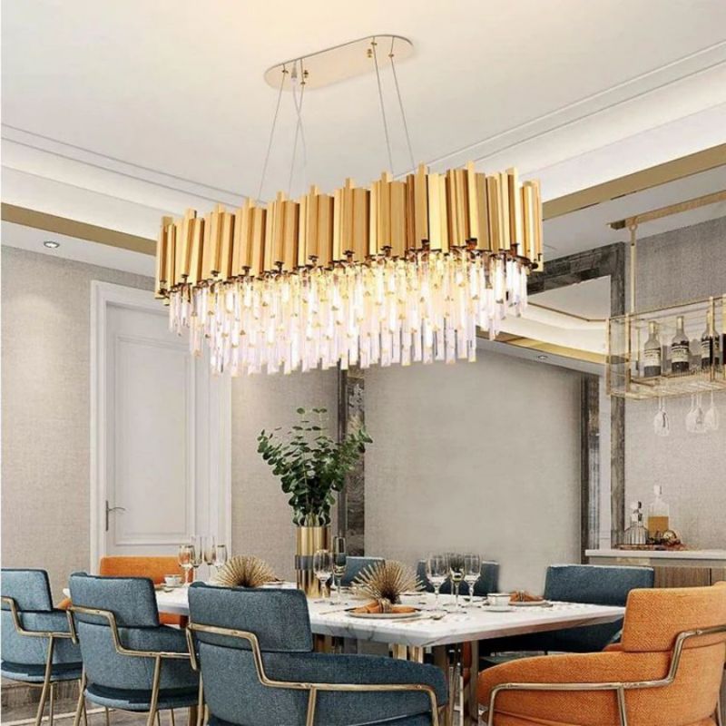 Bourbons Felipe Crystal Oval Chandelier-Vancei