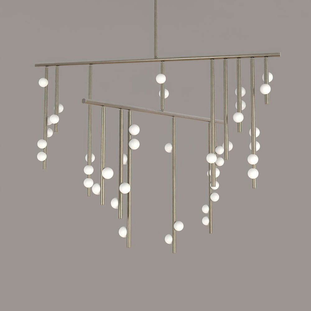 Brass Glass Drop Chandelier-Vancei