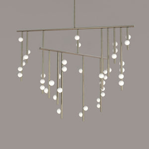 Brass Glass Drop Chandelier-Vancei