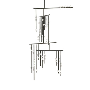 Brass Glass Drop Chandelier-Vancei