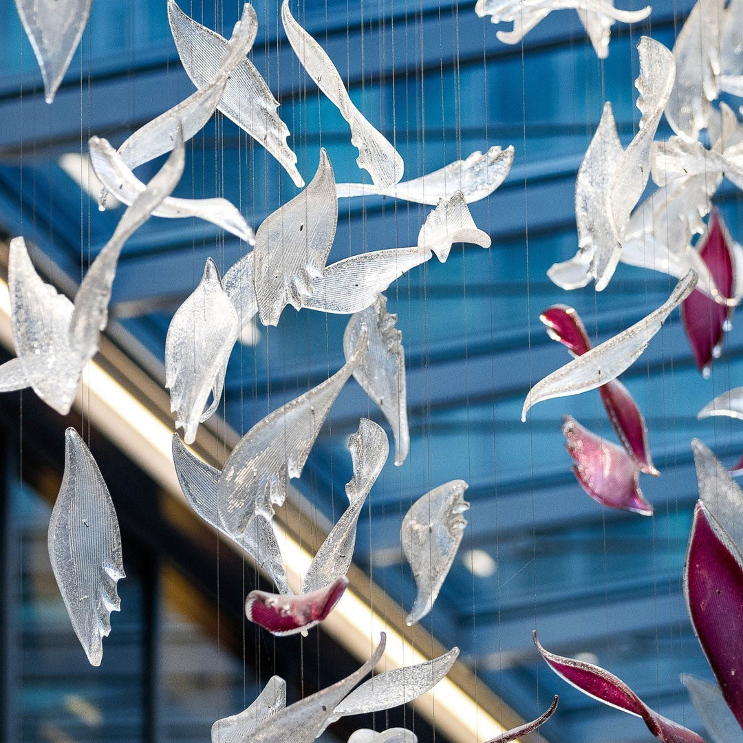 Flying Glass Feather Chandelier-Vancei
