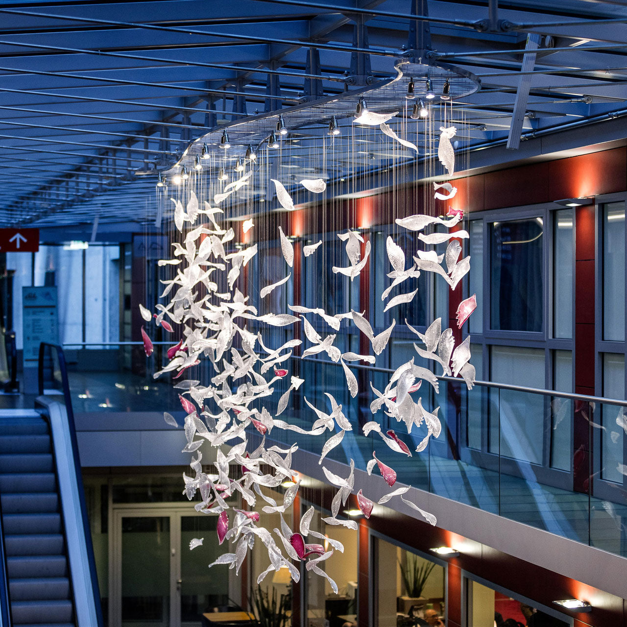 Flying Glass Feather Chandelier-Vancei