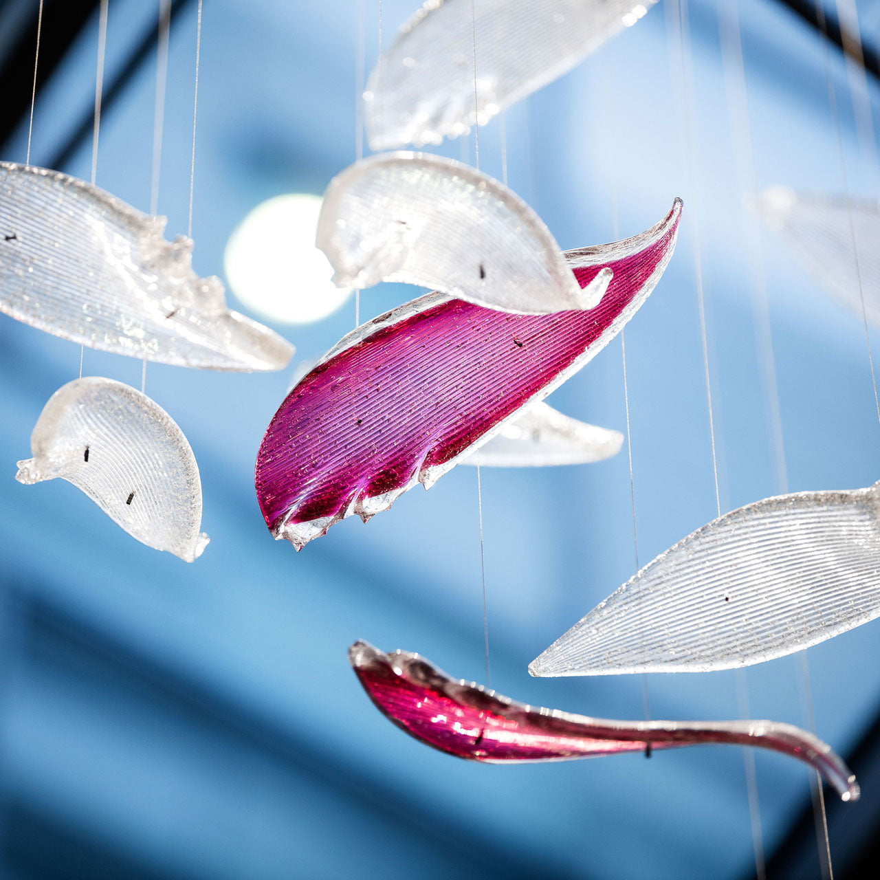 Flying Glass Feather Chandelier-Vancei