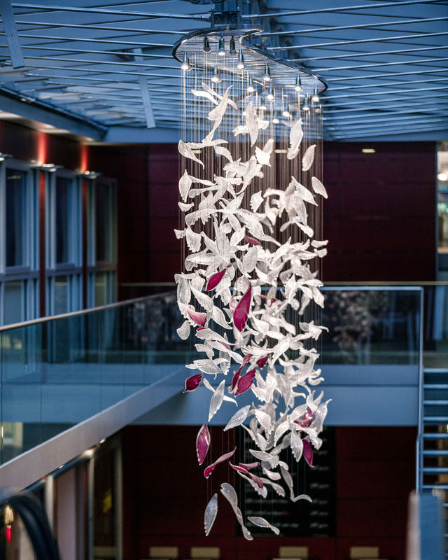 Flying Glass Feather Chandelier-Vancei
