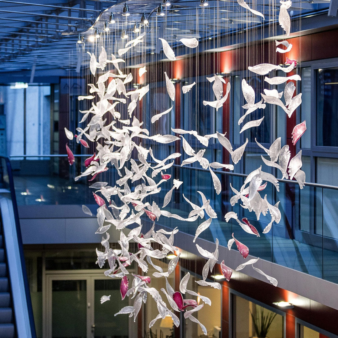 Flying Glass Feather Chandelier-Vancei