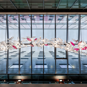 Flying Glass Feather Chandelier-Vancei