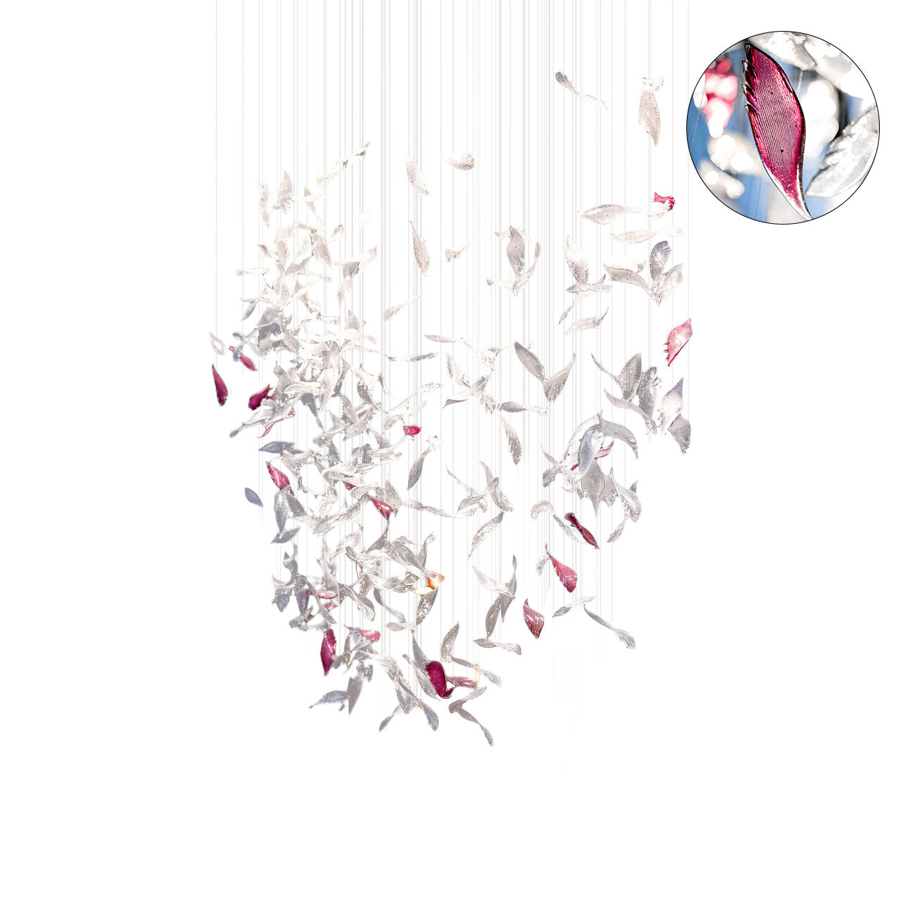 Flying Glass Feather Chandelier-Vancei