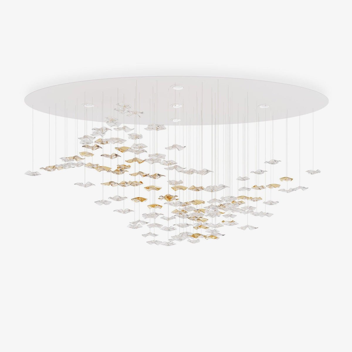 Tidal Art Glass Chandelier (With Canopy)