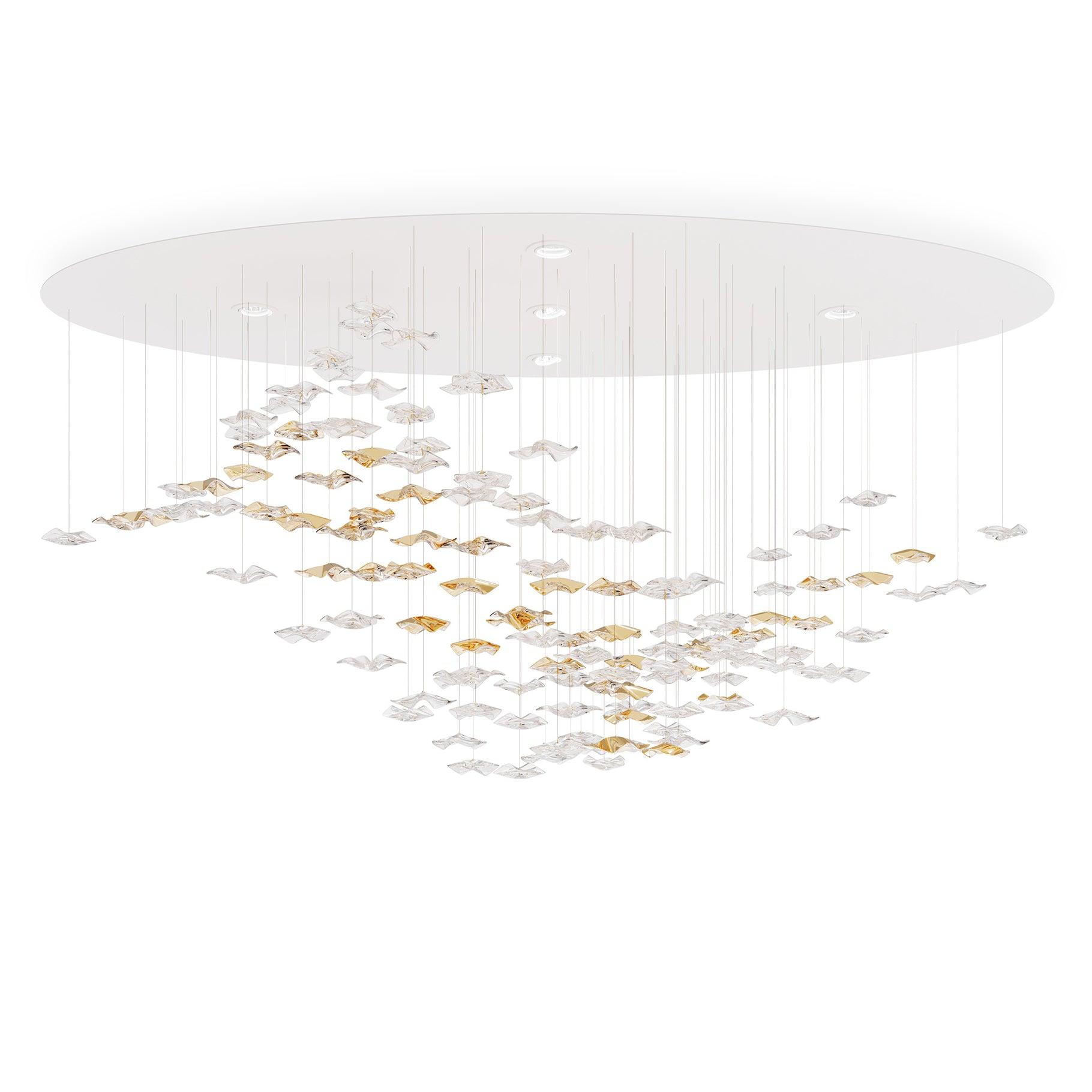 Tidal Art Glass Chandelier (With Canopy)