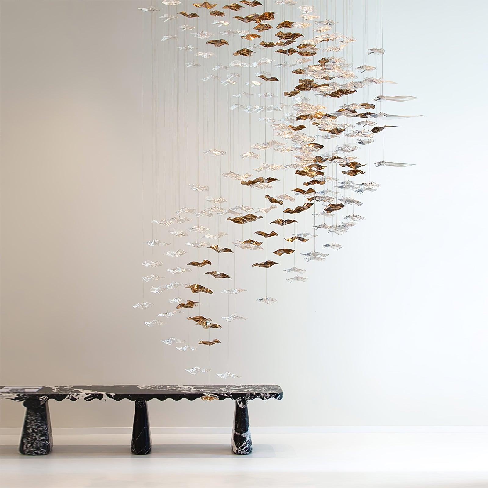 Tidal Art Glass Chandelier (With Canopy)