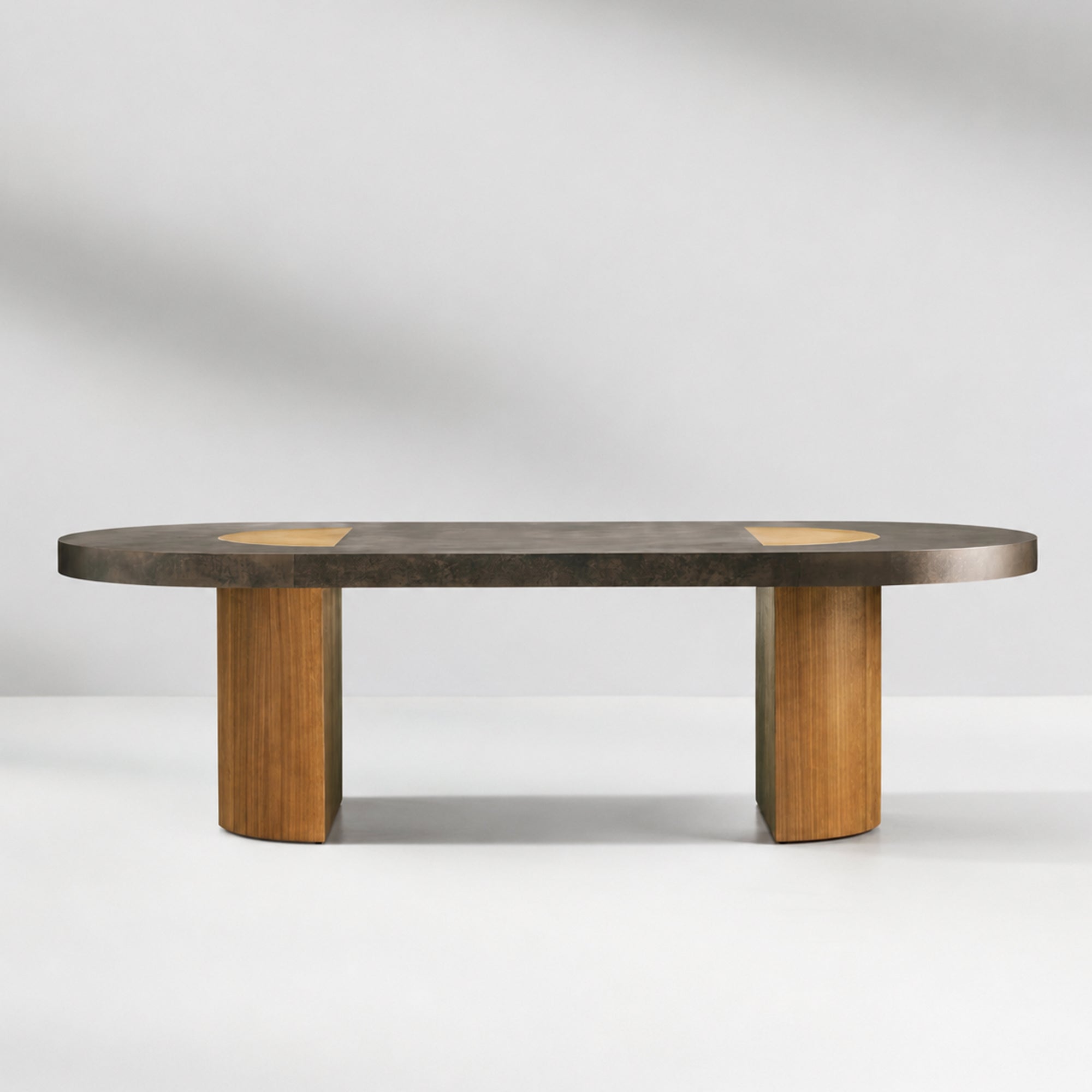 Calacius Dining Table Oxidized Steel Wood Industrial Artisanal Dining