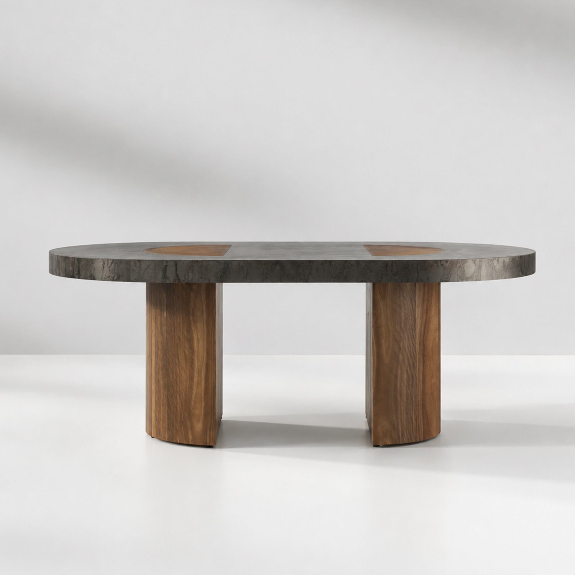 Calacius Dining Table Oxidized Steel Wood Industrial Artisanal Dining