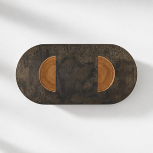Calacius Dining Table Oxidized Steel Wood Industrial Artisanal Dining