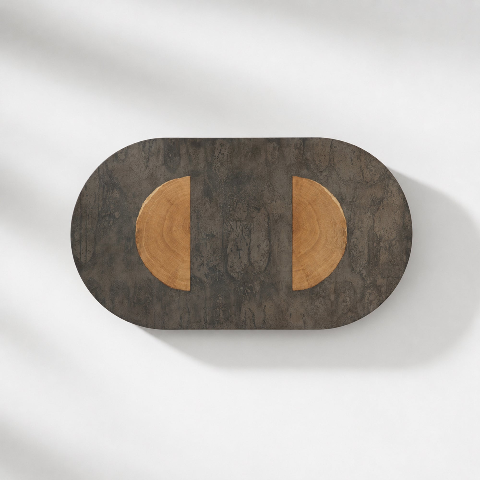 Calacius Dining Table Oxidized Steel Wood Industrial Artisanal Dining