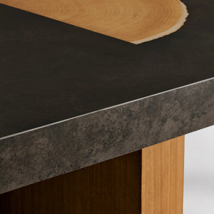 Calacius Dining Table Oxidized Steel Wood Industrial Artisanal Dining