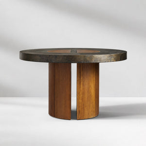 Calacius Artisan Round Dining Table in Reclaimed Reclaimed Wood