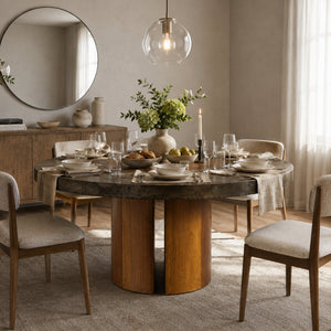 Calacius Artisan Round Dining Table in Reclaimed Reclaimed Wood