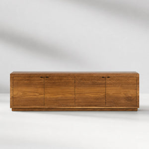 Calacius Industrial Media Console Oxidized Steel Reclaimed Wood Living