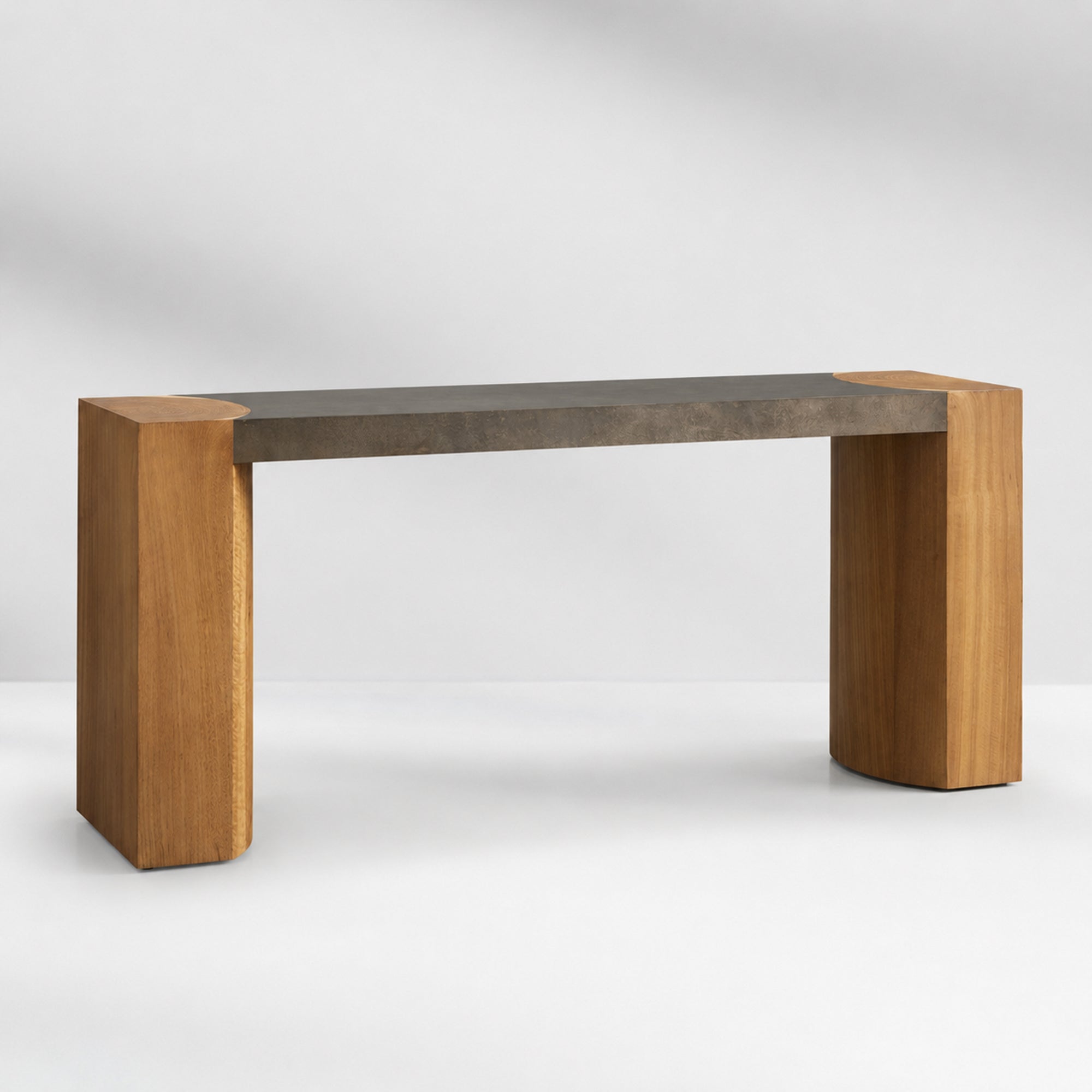 Calacius Steel Wood Console Table Handcrafted Industrial Style Living