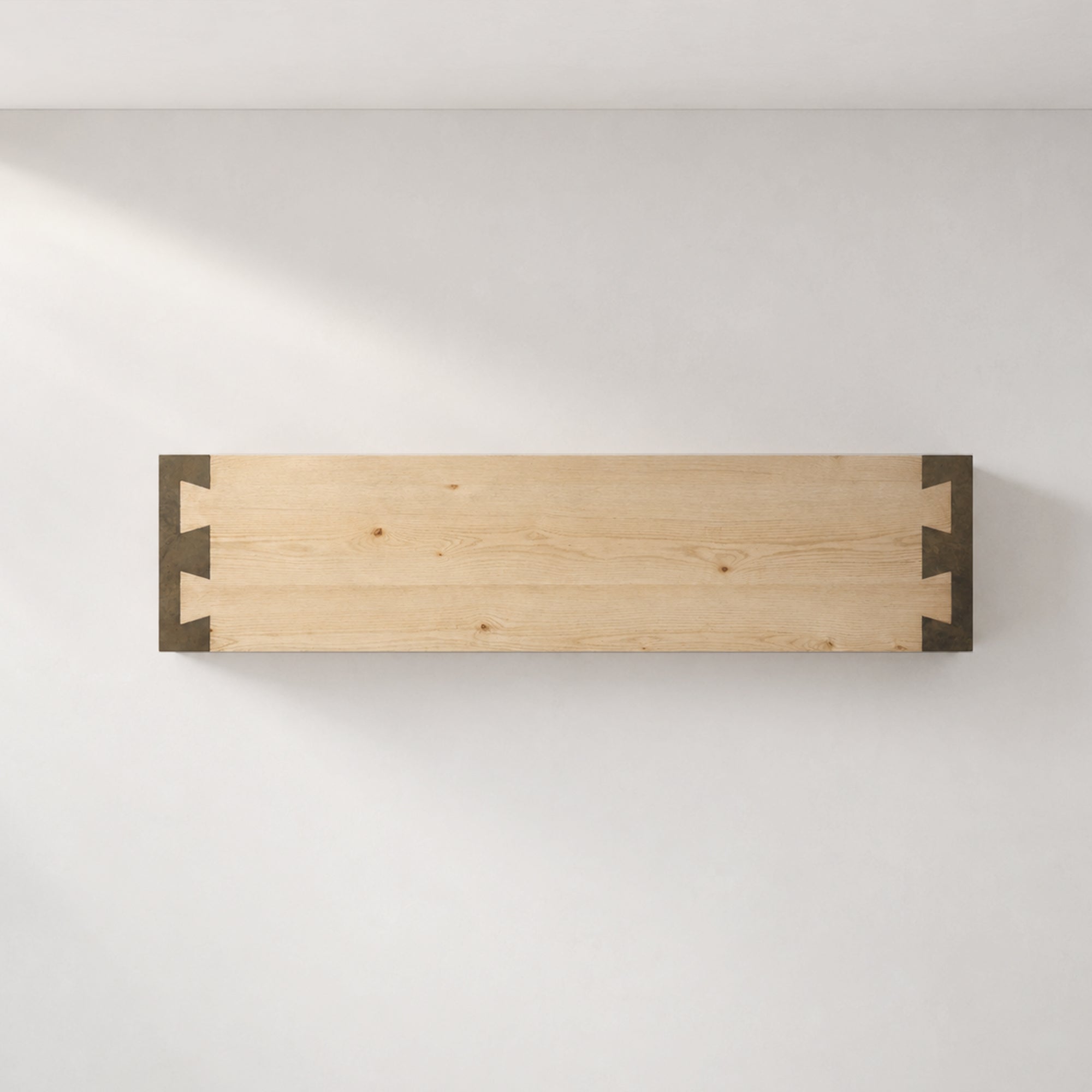 Tellurian Oak Console Table with Oxidized Steel Legs Rustic Living Room Furniture