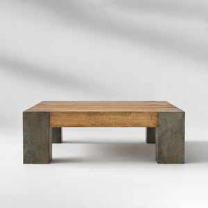 Tellurian Square Oak Coffee Table Wood Cocktail Table Living Room Center Tea Table Vintage Cocktail Table