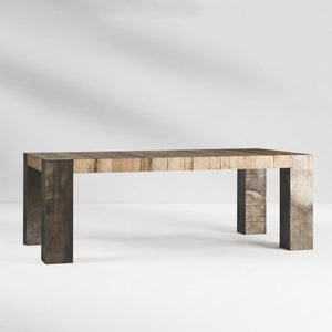 Tellurian Oak Dining Table Rectangular Handcrafted Rustic Industrial Dining Furniture
