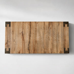 Tellurian Oak Dining Table Rectangular Handcrafted Rustic Industrial Dining Furniture