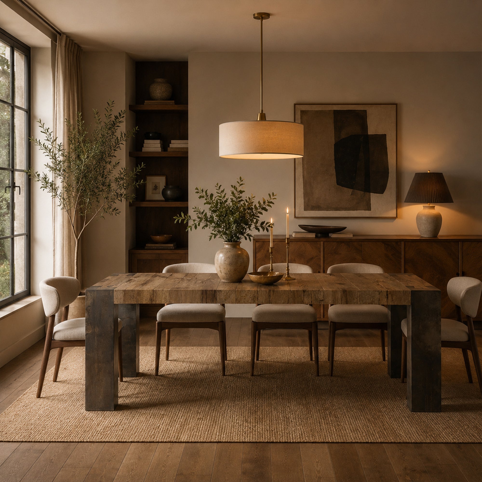 Tellurian Oak Dining Table Rectangular Handcrafted Rustic Industrial Dining Furniture