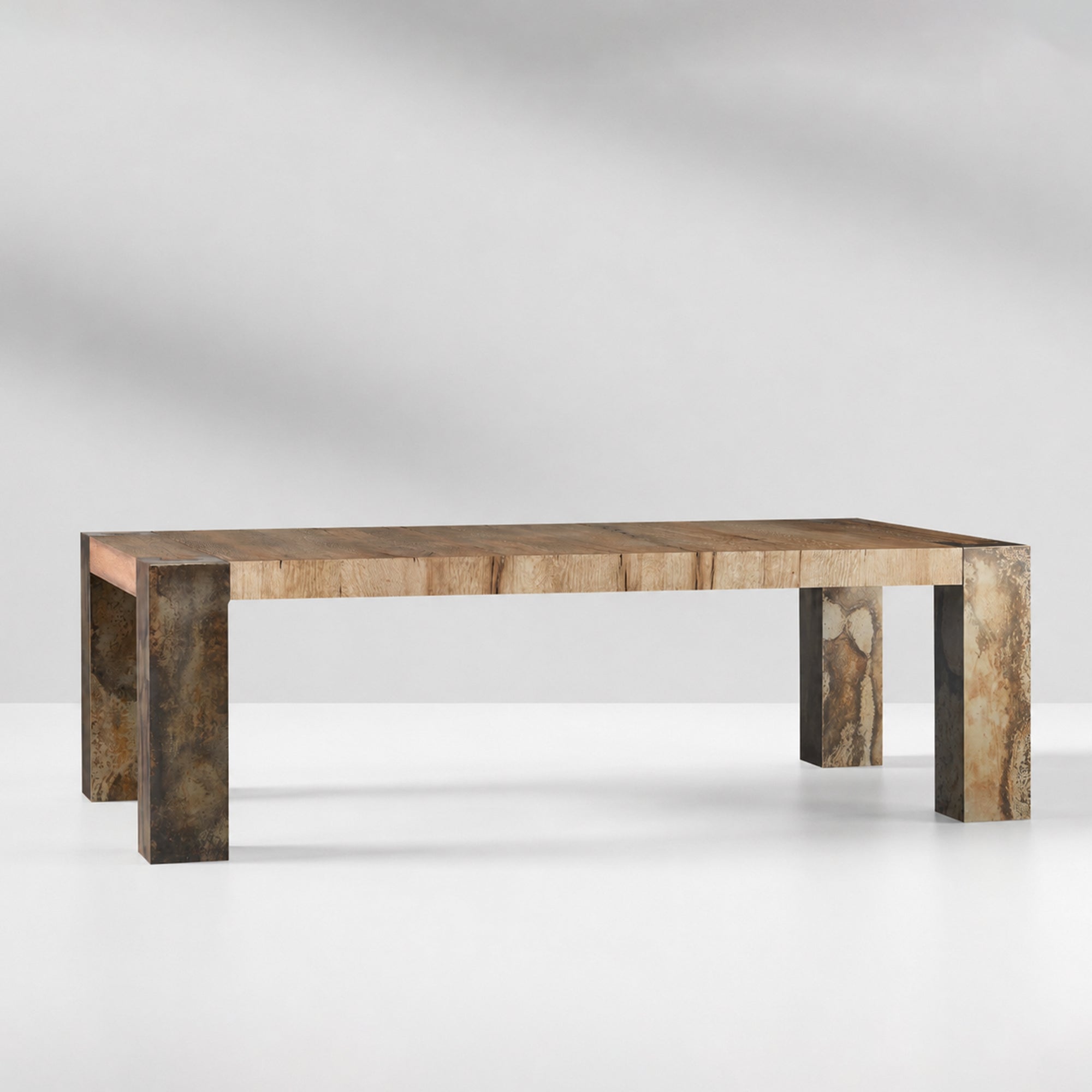 Tellurian Oak Dining Table Rectangular Handcrafted Rustic Industrial Dining Furniture