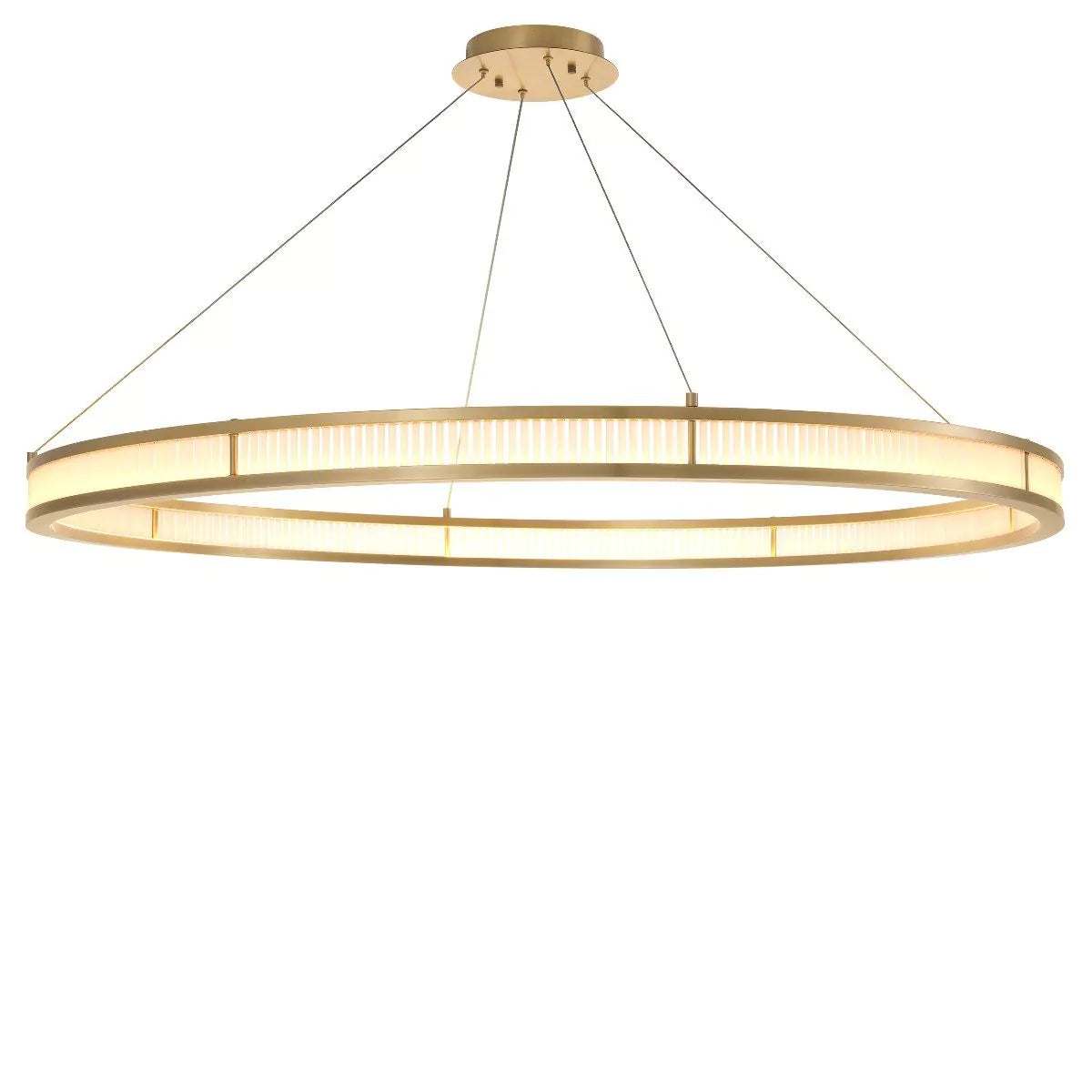 Damien 55" Modern Chandelier (Antique Brass & Frosted Glass Finish)