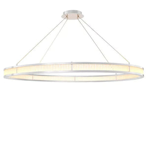 Damien 55" Modern Chandelier (Nickel & Frosted Glass Finish)
