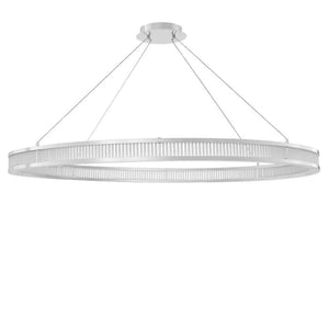 Damien 55" Modern Chandelier (Nickel & Frosted Glass Finish)