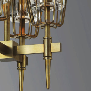 David Glass Round Chandelier Brass-Vancei