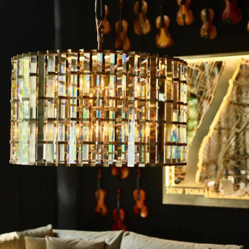 Dora Glass Round Pendant Chandelier-Vancei