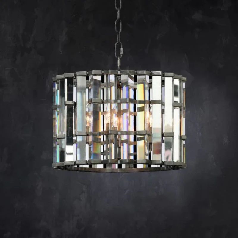 Dora Glass Round Pendant Chandelier-Vancei