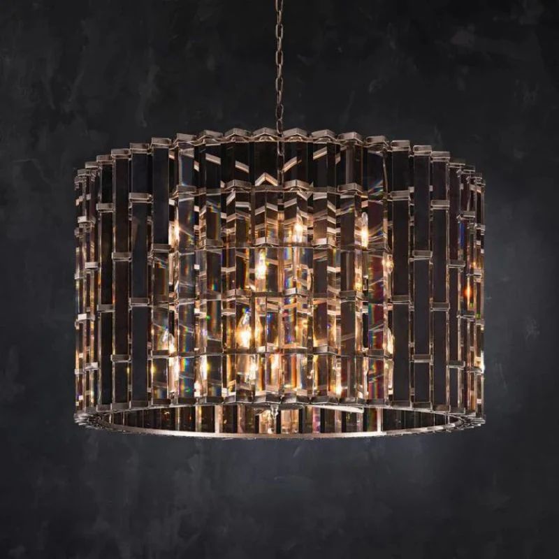 Dora Glass Round Pendant Chandelier-Vancei